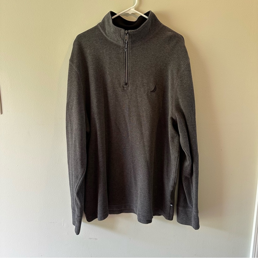 Men's Gray Quarter-Zip Sweater